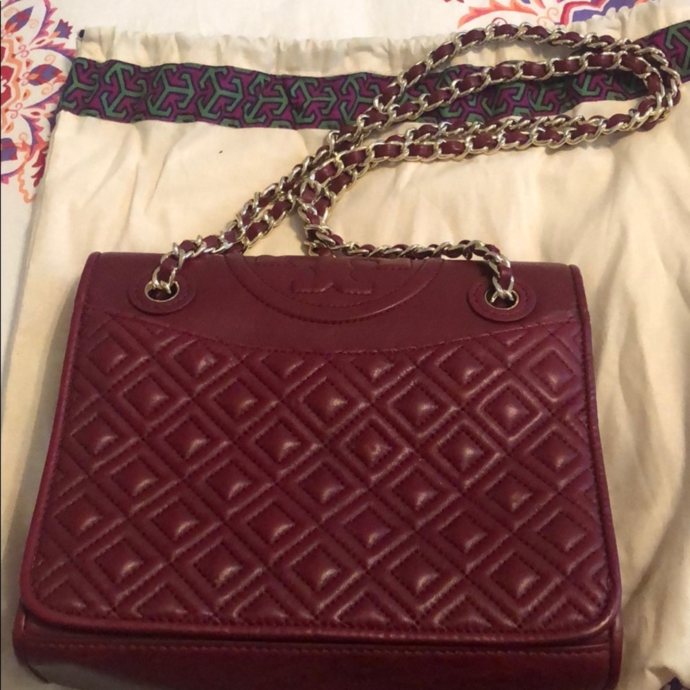Burgundy Tory Burch Purse